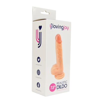 Loving Joy Realistic Dildo with Balls and Suction Cup 7.5 Inch - Allure Adornments