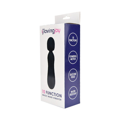 Loving Joy 10 Function Magic Wand Vibrator Black - Allure Adornments