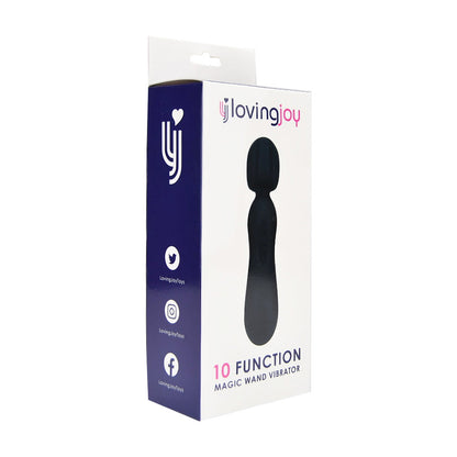 Loving Joy 10 Function Magic Wand Vibrator Black - Allure Adornments