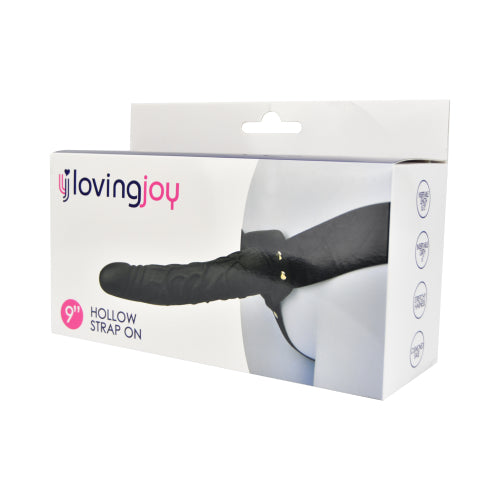 Loving Joy 9 Inch Hollow Strap On Black - Allure Adornments