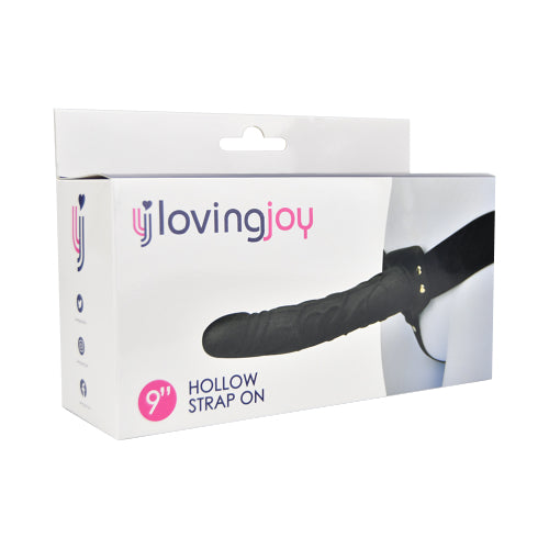 Loving Joy 9 Inch Hollow Strap On Black - Allure Adornments