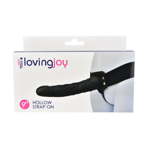 Loving Joy 9 Inch Hollow Strap On Black - Allure Adornments