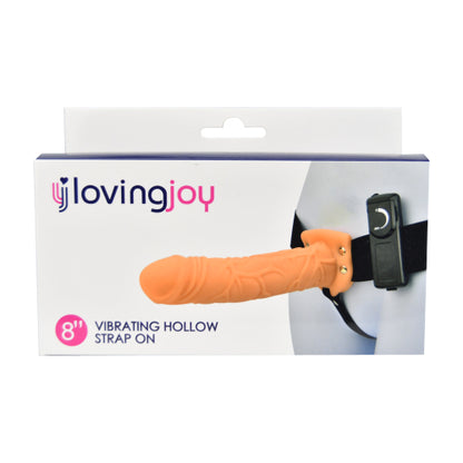 Loving Joy 8 Inch Vibrating Hollow Strap On Vanilla - Allure Adornments