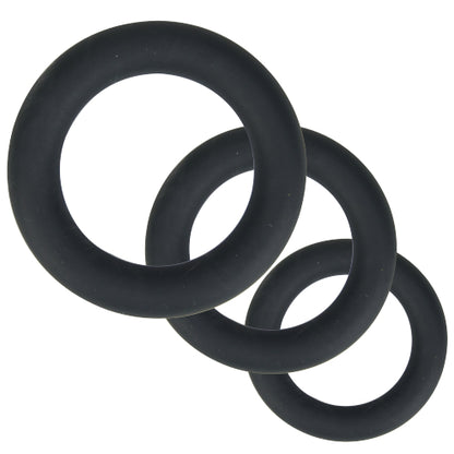 Loving Joy Thick Silicone Cock Rings 3 Pack Grey - Allure Adornments