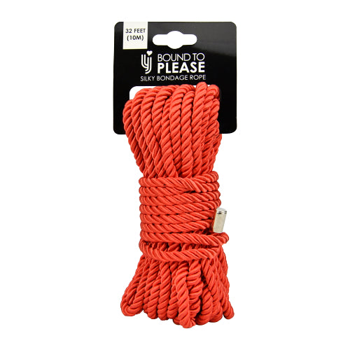 Bound to Please Silky Bondage Rope 10m Red - Allure Adornments