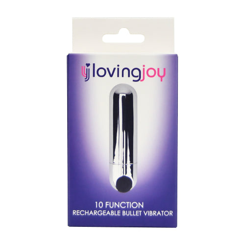 Loving Joy 10 Function Rechargeable Bullet Vibrator Silver - Allure Adornments