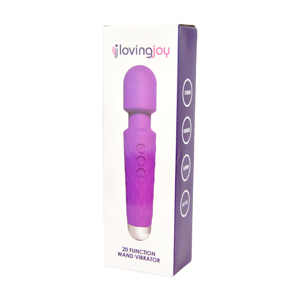 Loving Joy 20 Function Wand Vibrator Purple - Allure Adornments