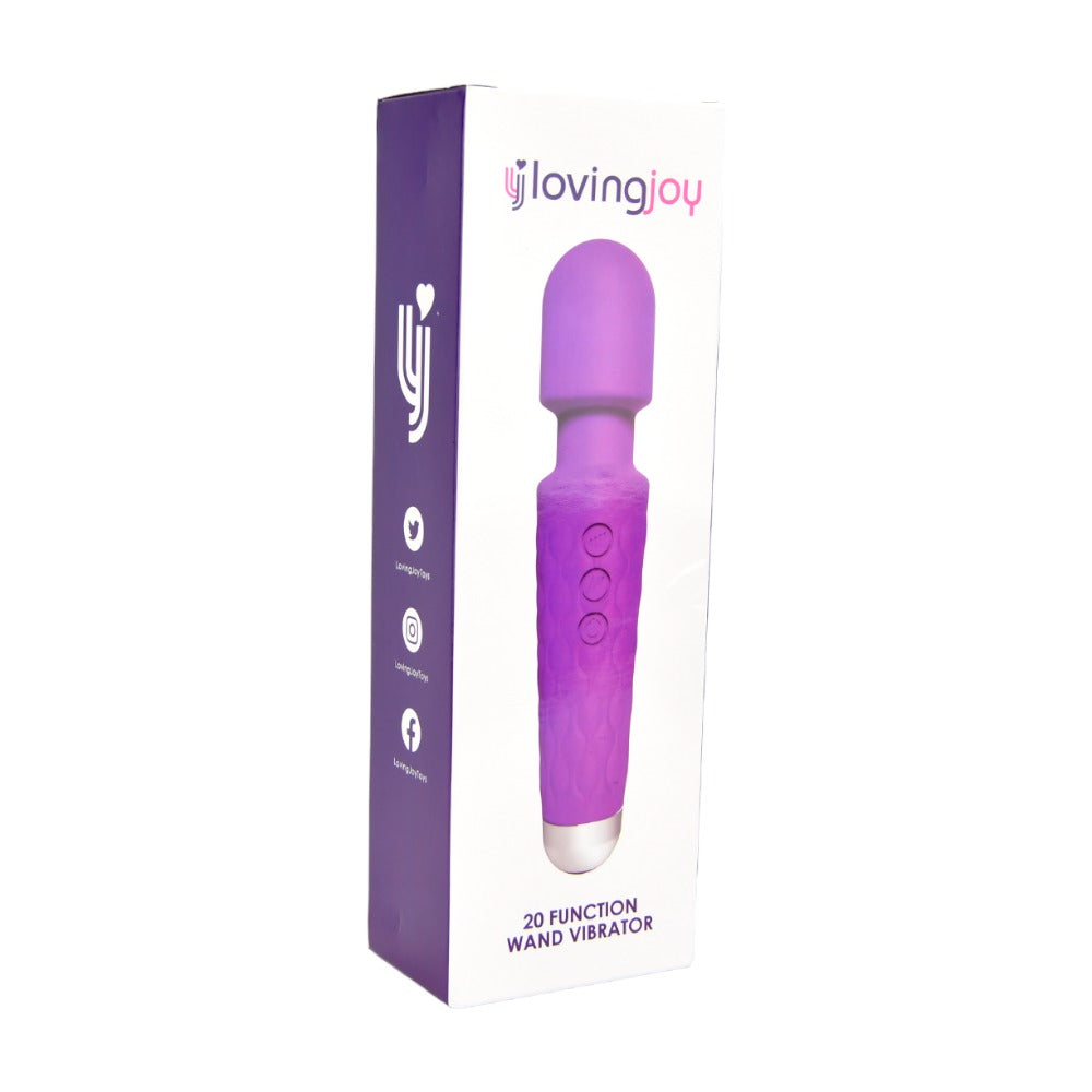 Loving Joy 20 Function Wand Vibrator Purple - Allure Adornments