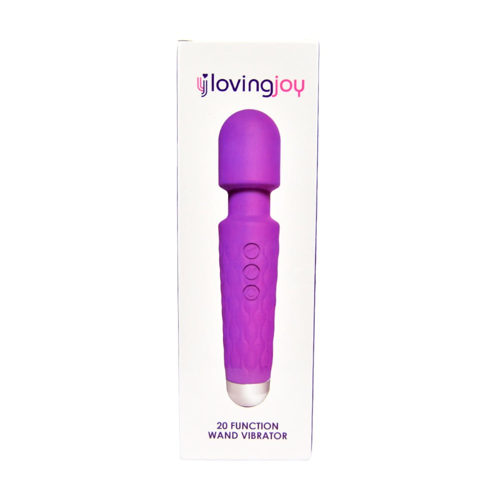 Loving Joy 20 Function Wand Vibrator Purple - Allure Adornments