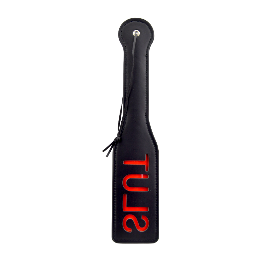 Bound to Please SLUT Spanking Paddle Black - Allure Adornments