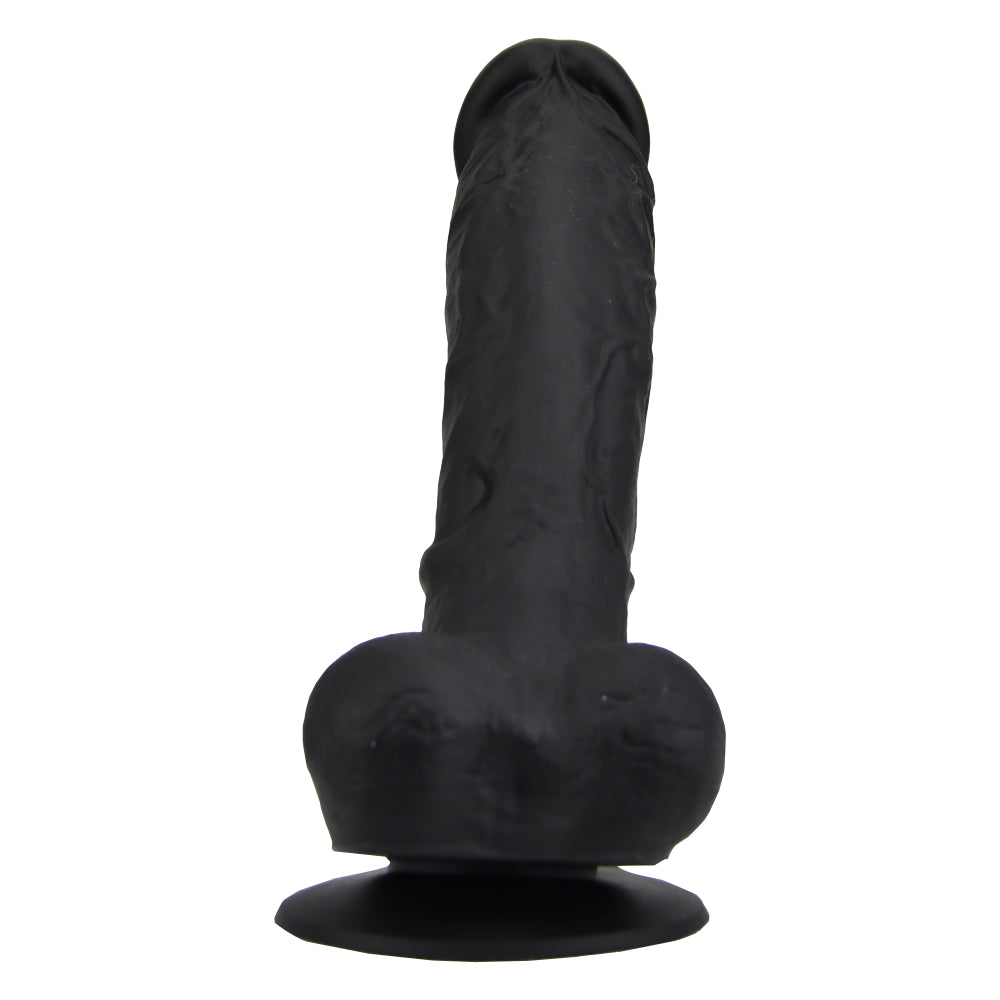 Loving Joy 9 Inch Realistic Silicone Dildo with Suction Cup and Balls Black - Allure Adornments