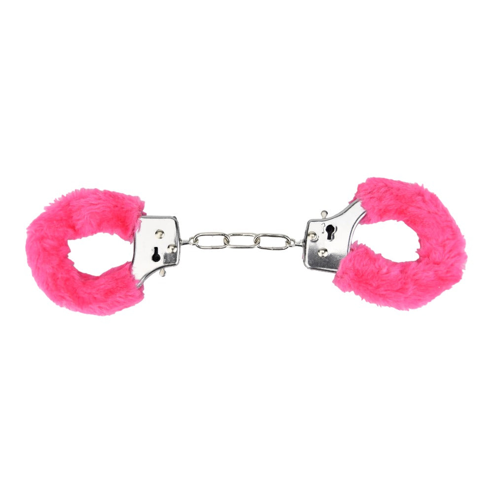 Bound to Play. Heavy Duty Furry Handcuffs Pink - Allure Adornments