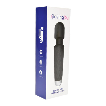 Loving Joy 20 Function Wand Vibrator Black - Allure Adornments