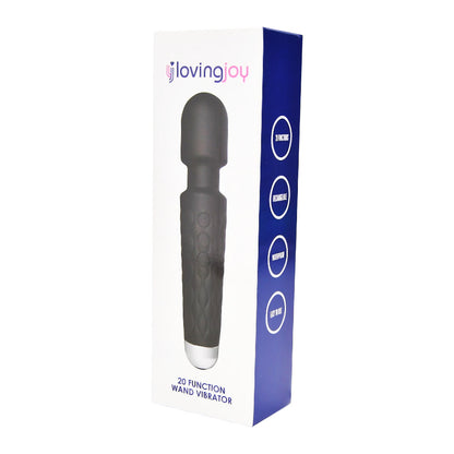 Loving Joy 20 Function Wand Vibrator Black - Allure Adornments