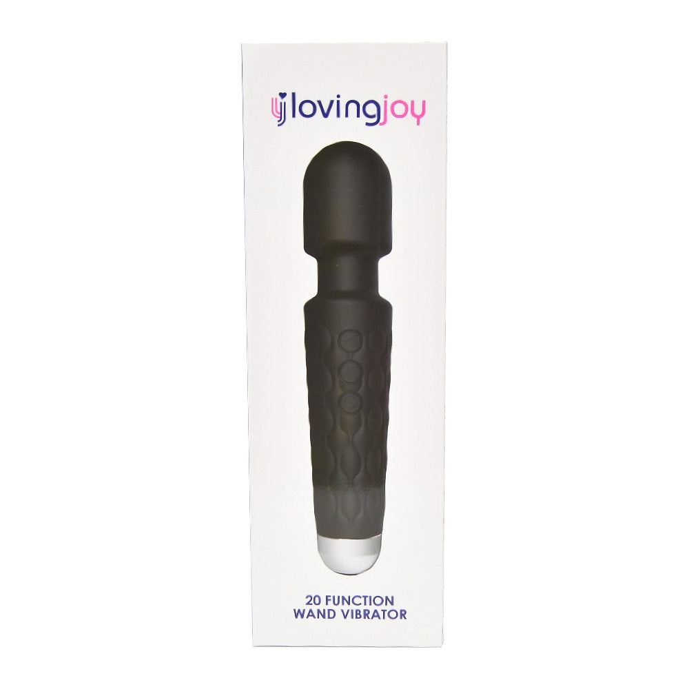 Loving Joy 20 Function Wand Vibrator Black - Allure Adornments