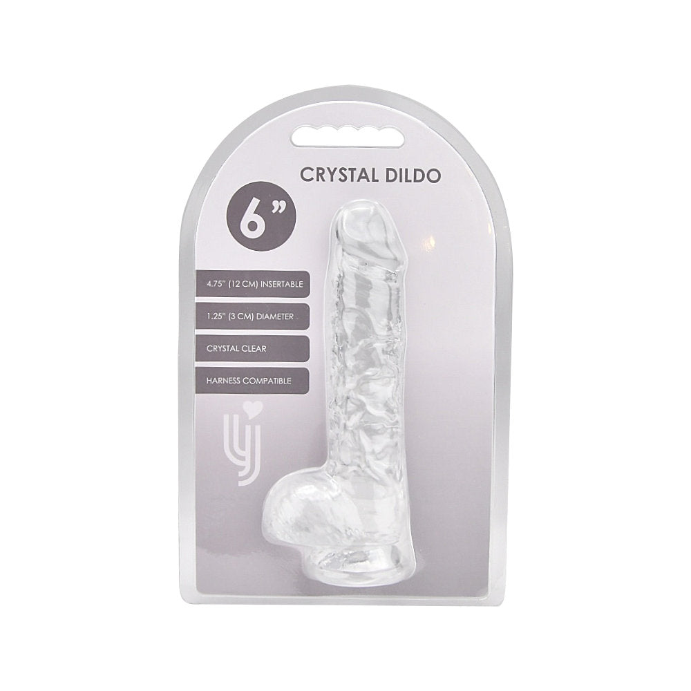 Loving Joy 6 Inch Dildo with Balls Clear - Allure Adornments