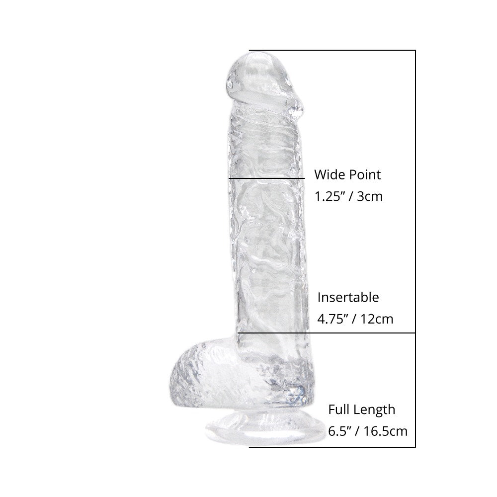 Loving Joy 6 Inch Dildo with Balls Clear - Allure Adornments