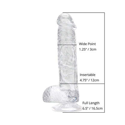 Loving Joy 6 Inch Dildo with Balls Clear - Allure Adornments