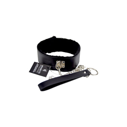 Bound to Please Furry Collar with Leash Black - Allure Adornments