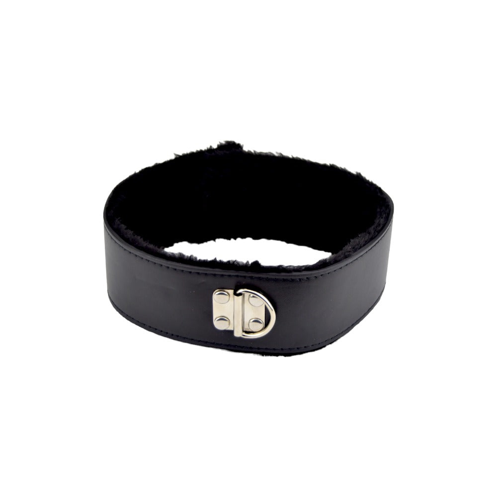 Bound to Please Furry Collar with Leash Black - Allure Adornments