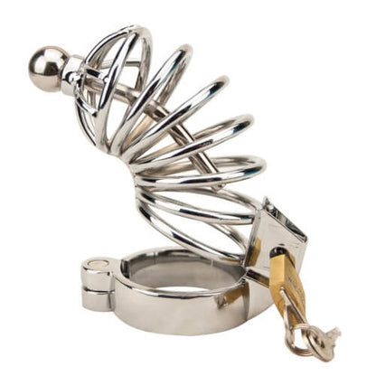 Impound Corkscrew Male Chastity Device with Penis Plug - Allure Adornments