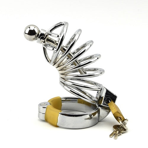 Impound Corkscrew Male Chastity Device with Penis Plug - Allure Adornments