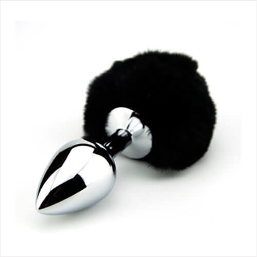 Furry Fantasy Black Bunny Tail Butt Plug - Allure Adornments