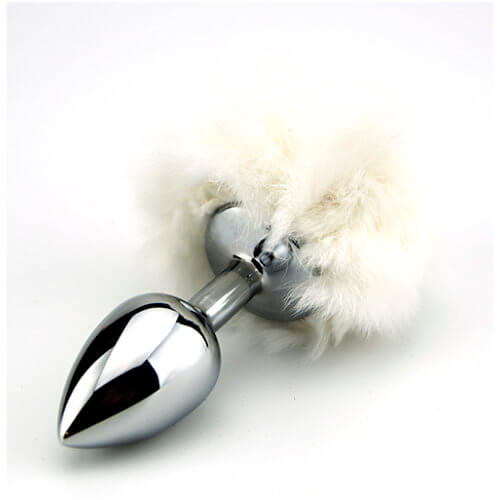 Furry Fantasy White Bunny Tail Butt Plug - Allure Adornments