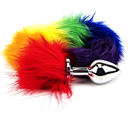 Furry Fantasy Rainbow Tail Butt Plug - Allure Adornments