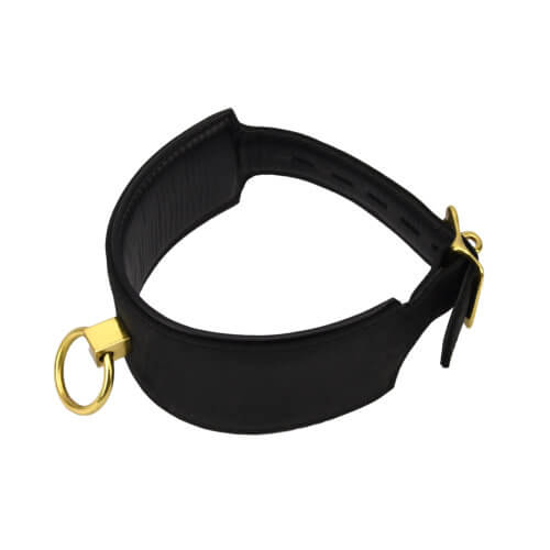 Bound Noir Nubuck Leather Collar with O Ring - Allure Adornments