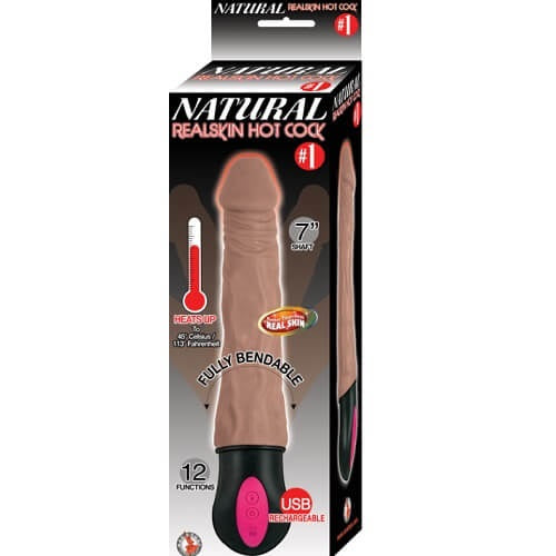 Realistic Warming 7 inch Vibrating Dildo Brown - Allure Adornments