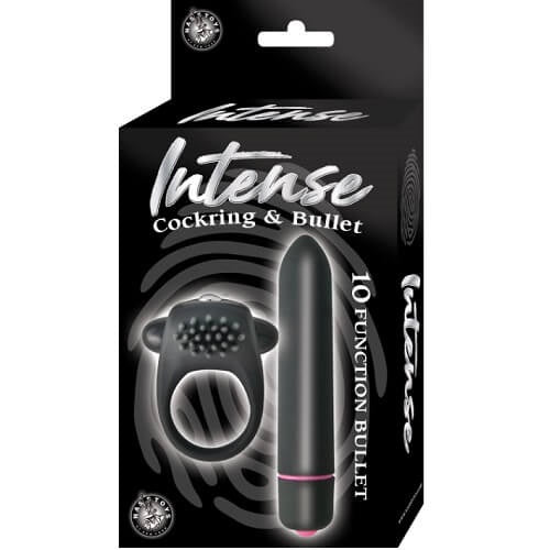 Vibrating Cockring and 10 Function Bullet Couples Kit - Allure Adornments