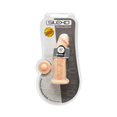 SilexD 6 inch Realistic Silicone Dual Density Dildo with Suction Cup - Allure Adornments