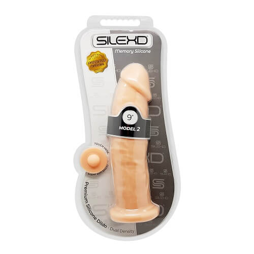 SilexD 9 inch Realistic Girthy Silicone Dual Density Dildo with Suction Cup - Allure Adornments