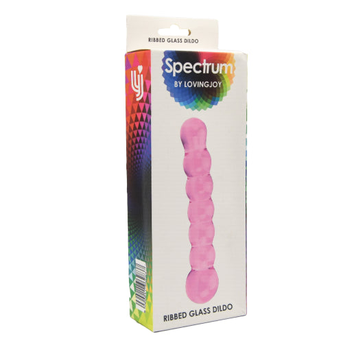 Spectrum Ribbed Glass Dildo - Allure Adornments