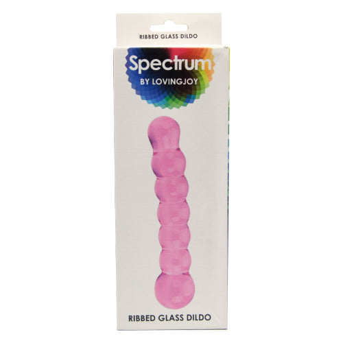 Spectrum Ribbed Glass Dildo - Allure Adornments