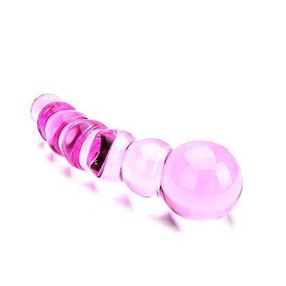 Spectrum Ribbed Glass Dildo - Allure Adornments