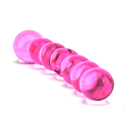 Spectrum Ribbed Glass Dildo - Allure Adornments