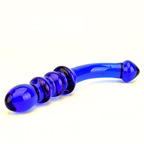 Spectrum Ribbed G-Spot Glass Dildo - Allure Adornments