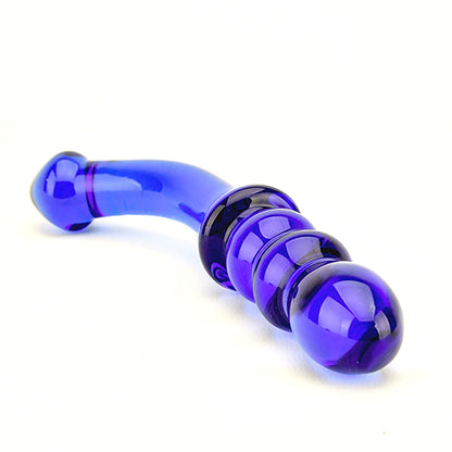 Spectrum Ribbed G-Spot Glass Dildo - Allure Adornments