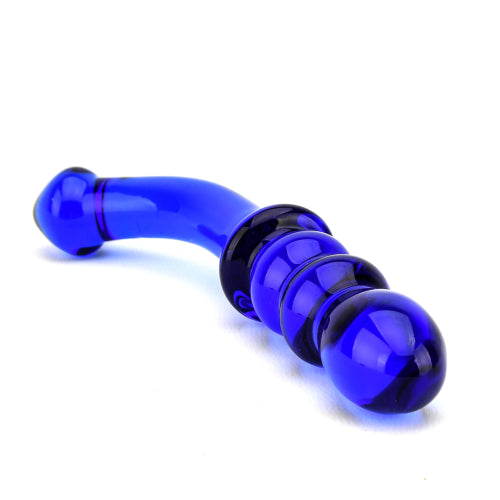 Spectrum Ribbed G-Spot Glass Dildo - Allure Adornments