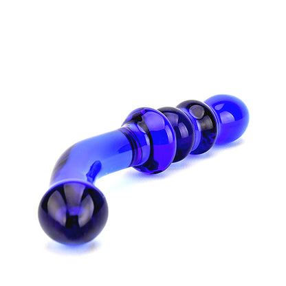 Spectrum Ribbed G-Spot Glass Dildo - Allure Adornments