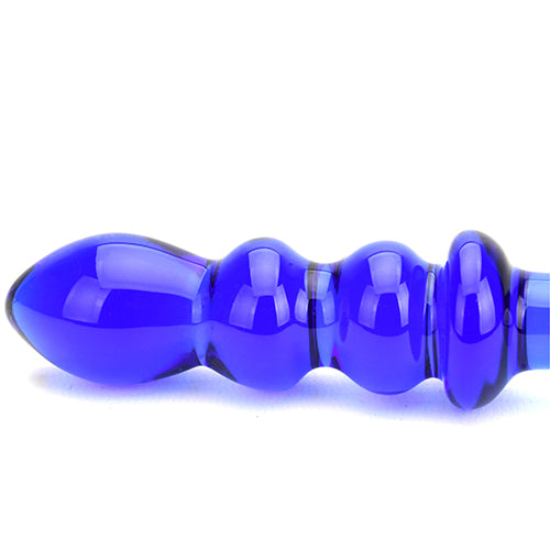 Spectrum Ribbed G-Spot Glass Dildo - Allure Adornments