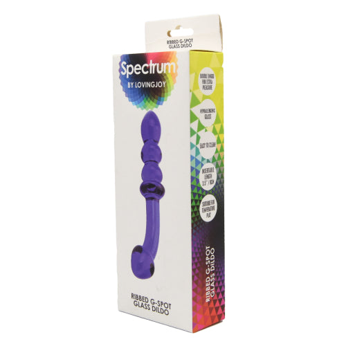 Spectrum Ribbed G-Spot Glass Dildo - Allure Adornments