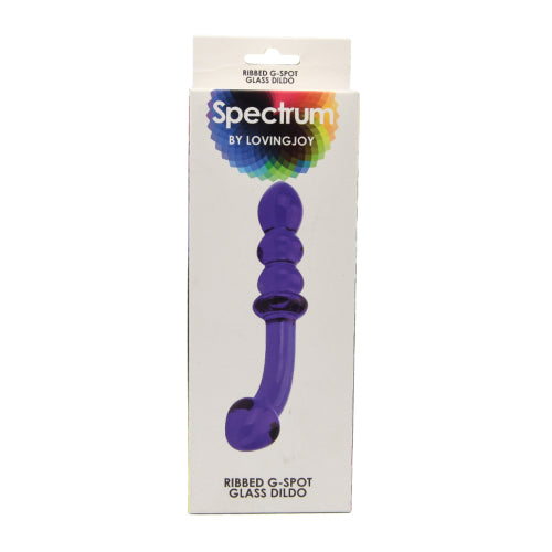 Spectrum Ribbed G-Spot Glass Dildo - Allure Adornments