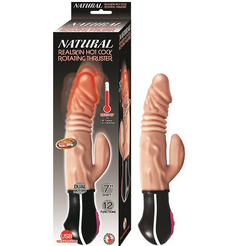 Realistic Warming and Thrusting Vibrating Dildo Flesh - Allure Adornments