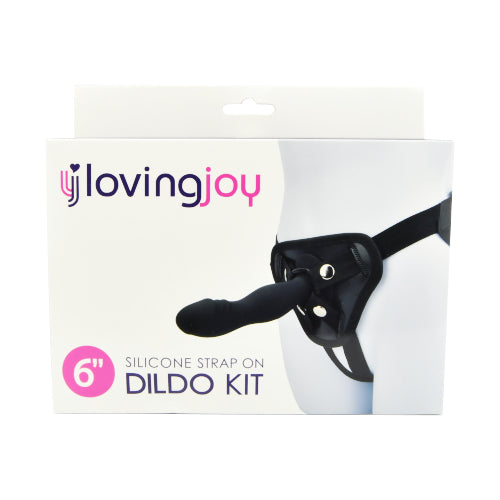 Loving Joy 6 Inch Silicone Strap On Dildo Kit - Allure Adornments