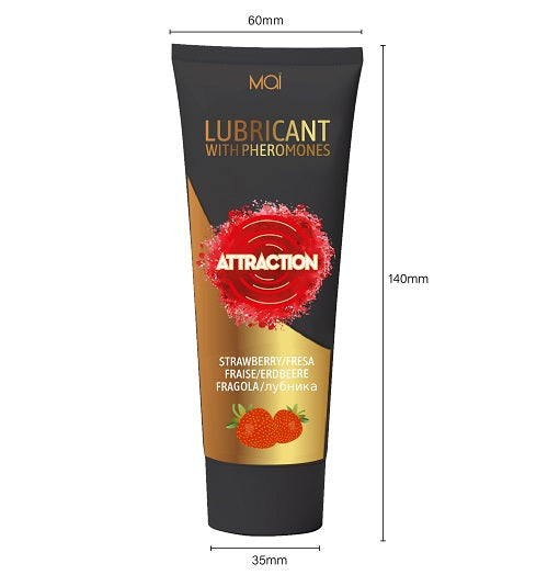 Mai Attraction Lubricant with Pheromones Strawberry 100ml - Allure Adornments