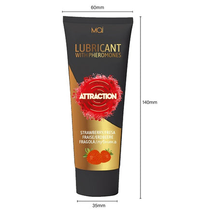 Mai Attraction Lubricant with Pheromones Strawberry 100ml - Allure Adornments