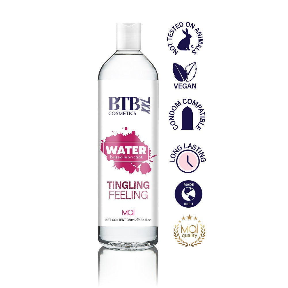 BTB Water Based Tingling Lubricant 250ml - Allure Adornments